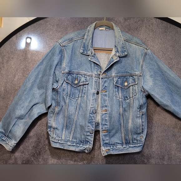 Harley-Davidson Other - Vintage Harley Davidson Logo Denim Button Jean Jacket Unisex Men's Medium